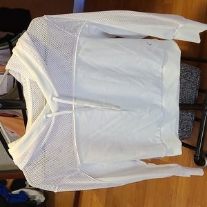 Women's Zyia Active White Winner Mesh Hoodie- XS